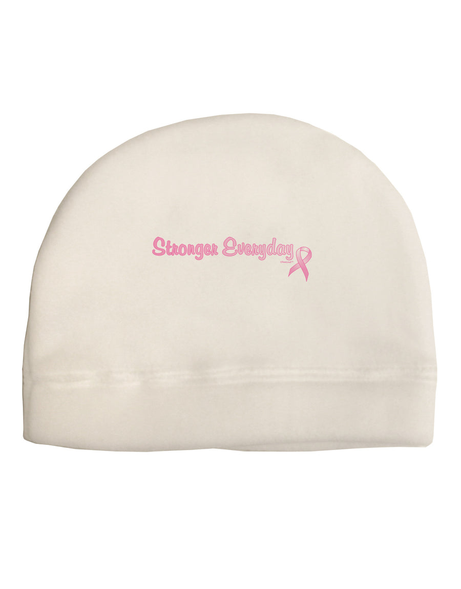 Stronger Everyday Breast Cancer Awareness Ribbon Adult Fleece Beanie Cap Hat-Beanie-TooLoud-White-One-Size-Fits-Most-Davson Sales