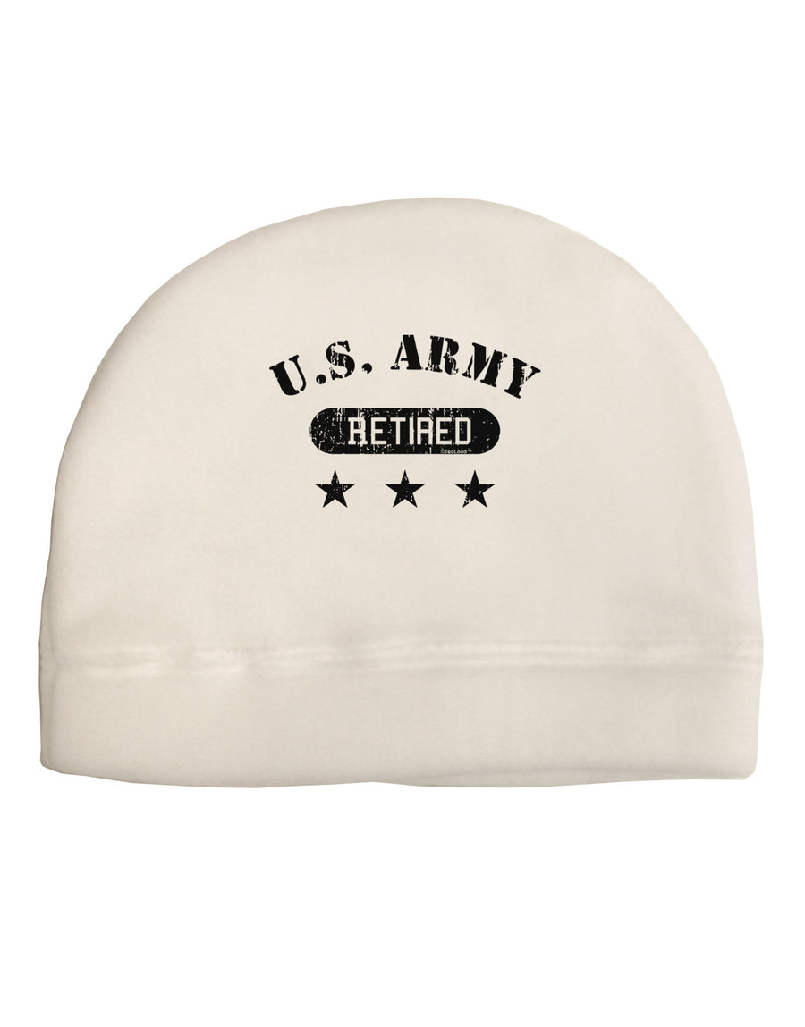 Retired Army Adult Fleece Beanie Cap Hat-Beanie-TooLoud-White-One-Size-Fits-Most-Davson Sales