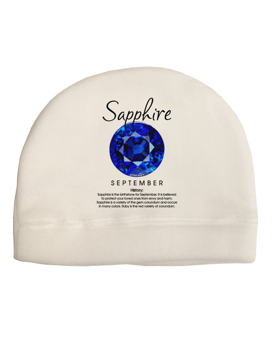 Birthstone Sapphire Adult Fleece Beanie Cap Hat-Beanie-TooLoud-White-One-Size-Fits-Most-Davson Sales