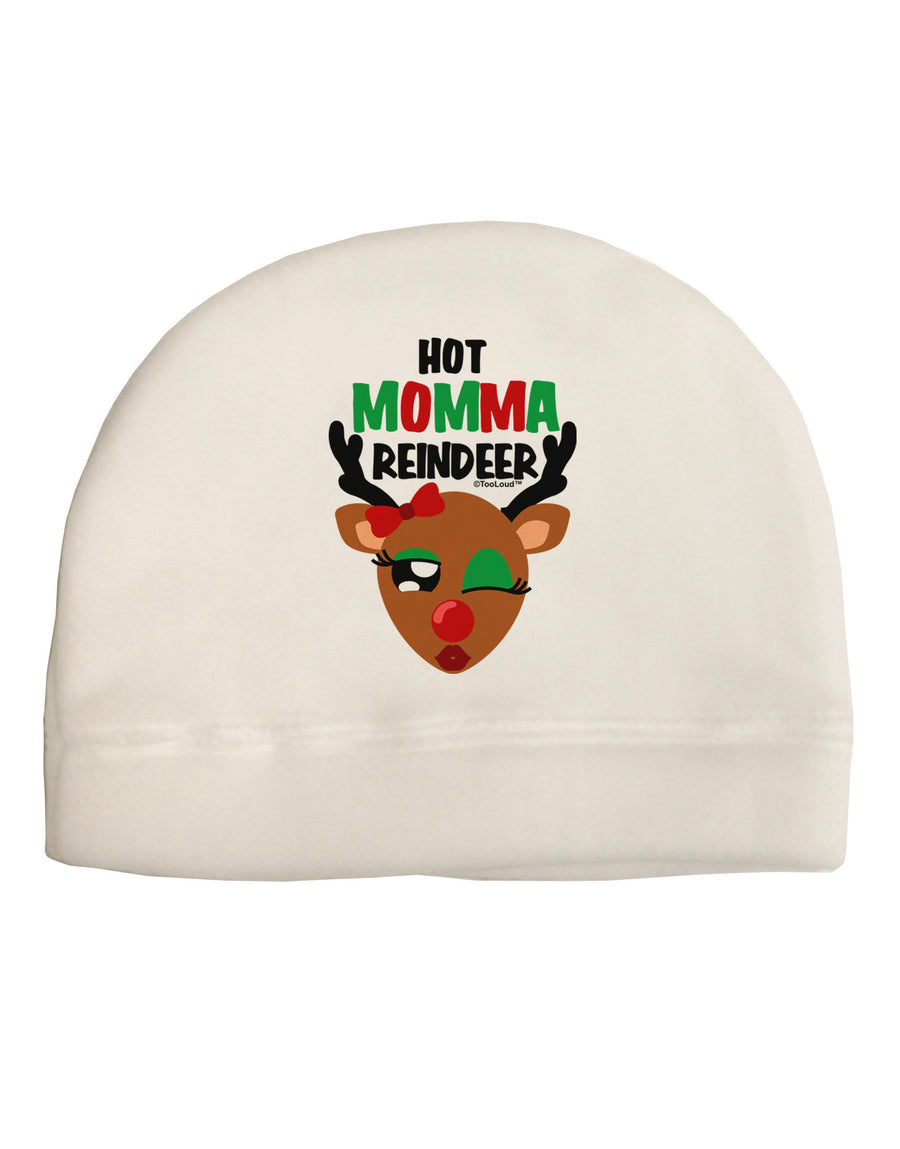 Hot Momma Reindeer Matching Deer Adult Fleece Beanie Cap Hat-Beanie-TooLoud-White-One-Size-Fits-Most-Davson Sales