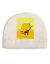 Brontosaurus and Pterodactyl Silhouettes with Sun Adult Fleece Beanie Cap Hat by TooLoud-Beanie-TooLoud-White-One-Size-Fits-Most-Davson Sales