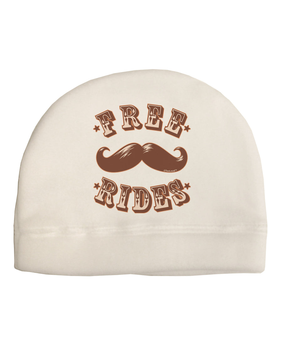 Free Mustache Rides Adult Fleece Beanie Cap Hat-Beanie-TooLoud-White-One-Size-Fits-Most-Davson Sales