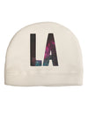 LA Outer Space Desgin Adult Fleece Beanie Cap Hat-Beanie-TooLoud-White-One-Size-Fits-Most-Davson Sales