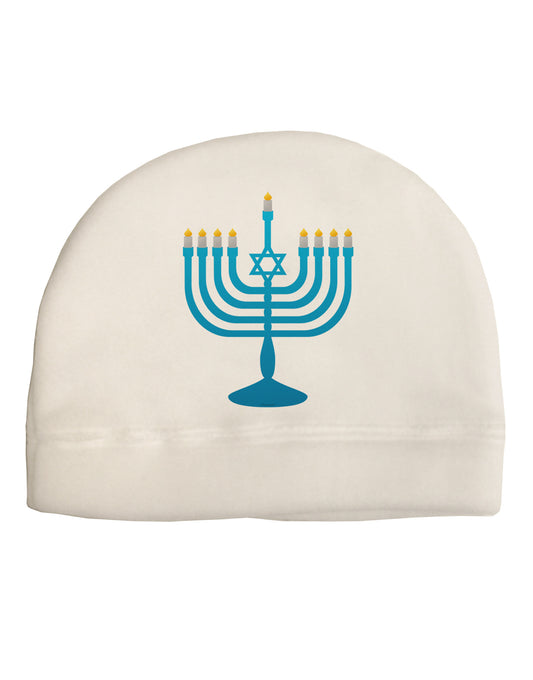 Hanukkah Menorah Adult Fleece Beanie Cap Hat-Beanie-TooLoud-White-One-Size-Fits-Most-Davson Sales