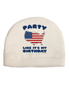 Party Like It's My Birthday - 4th of July Child Fleece Beanie Cap Hat-Beanie-TooLoud-White-One-Size-Fits-Most-Davson Sales