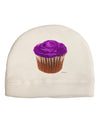 Giant Bright Purple Cupcake Adult Fleece Beanie Cap Hat by TooLoud-Beanie-TooLoud-White-One-Size-Fits-Most-Davson Sales