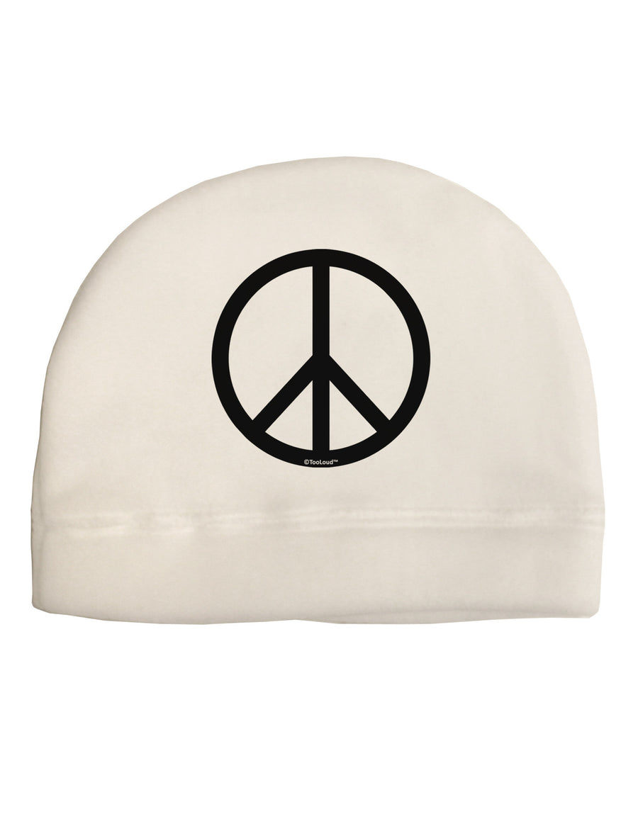 Peace Sign Symbol Adult Fleece Beanie Cap Hat-Beanie-TooLoud-White-One-Size-Fits-Most-Davson Sales