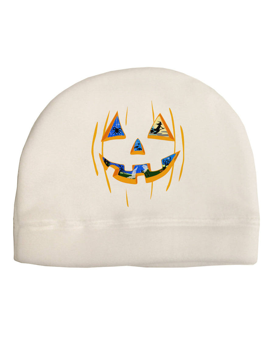 Jack O Lanterns Point of View Pumpkin Adult Fleece Beanie Cap Hat-Beanie-TooLoud-White-One-Size-Fits-Most-Davson Sales