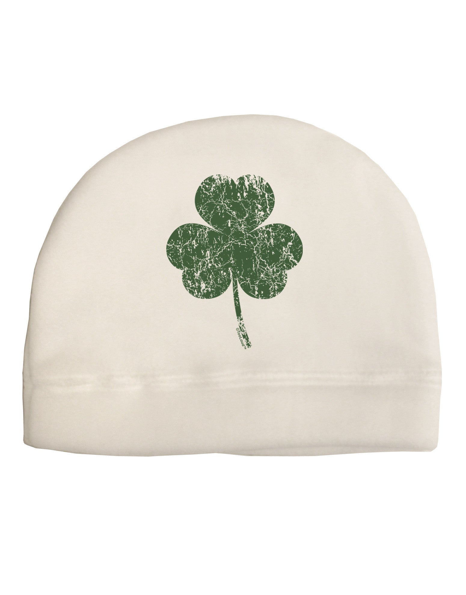 Distressed Traditional Irish Shamrock Adult Fleece Beanie Cap Hat-Beanie-TooLoud-White-One-Size-Fits-Most-Davson Sales