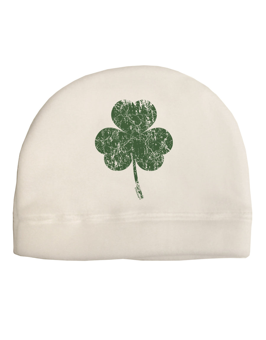 Distressed Traditional Irish Shamrock Adult Fleece Beanie Cap Hat-Beanie-TooLoud-White-One-Size-Fits-Most-Davson Sales