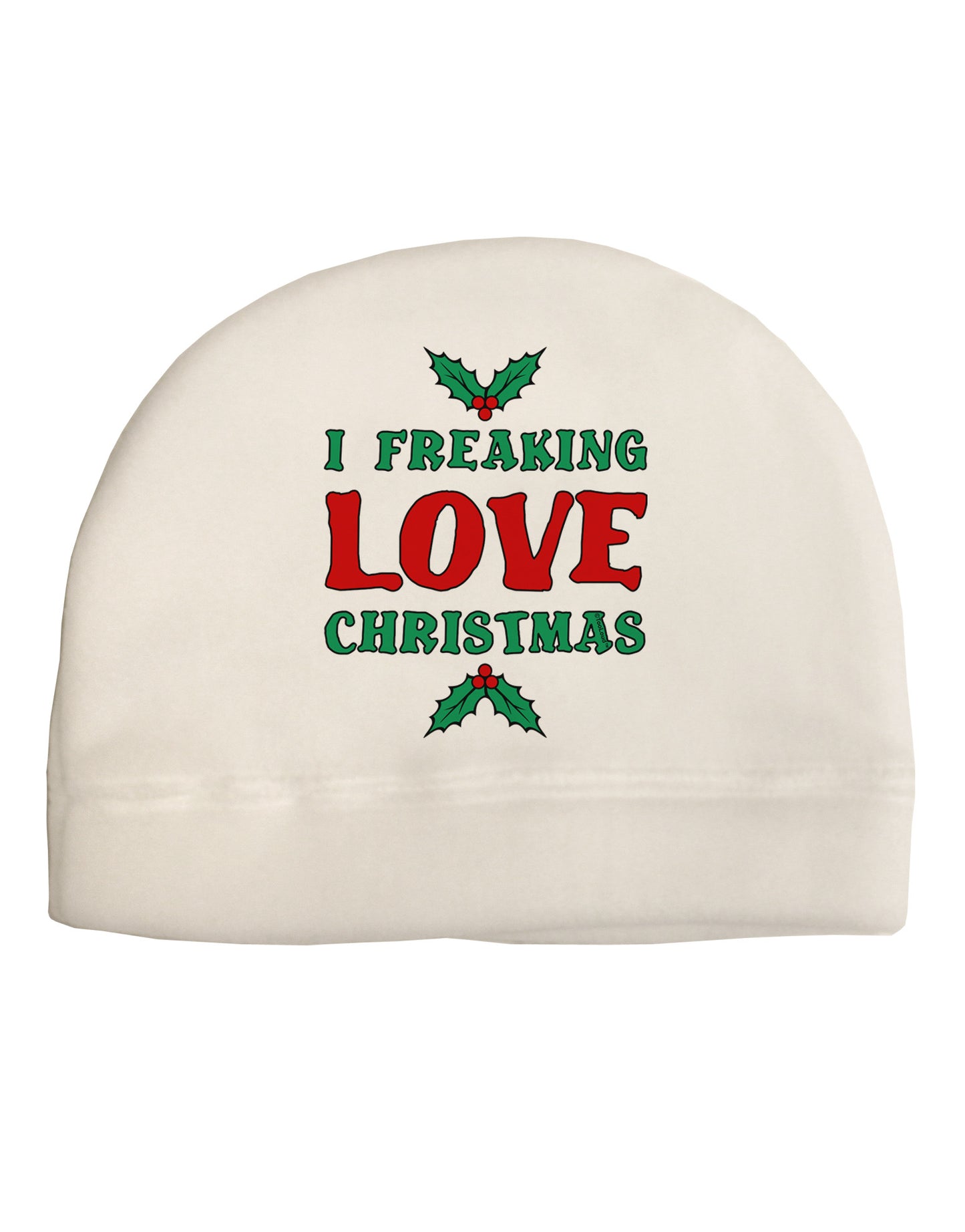 I F-ing Love Christmas Funny Adult Fleece Beanie Cap Hat-Beanie-TooLoud-White-One-Size-Fits-Most-Davson Sales