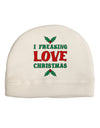 I F-ing Love Christmas Funny Adult Fleece Beanie Cap Hat-Beanie-TooLoud-White-One-Size-Fits-Most-Davson Sales