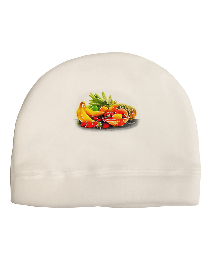 Watercolor Fruit Bowl 1 Child Fleece Beanie Cap Hat-Beanie-TooLoud-White-One-Size-Fits-Most-Davson Sales