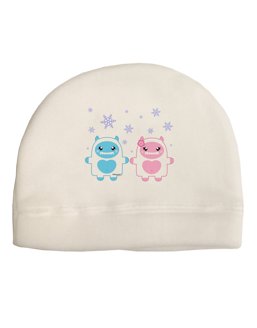 Cute Abominable Snowman Yeti Couple - Christmas Adult Fleece Beanie Cap Hat-Beanie-TooLoud-White-One-Size-Fits-Most-Davson Sales