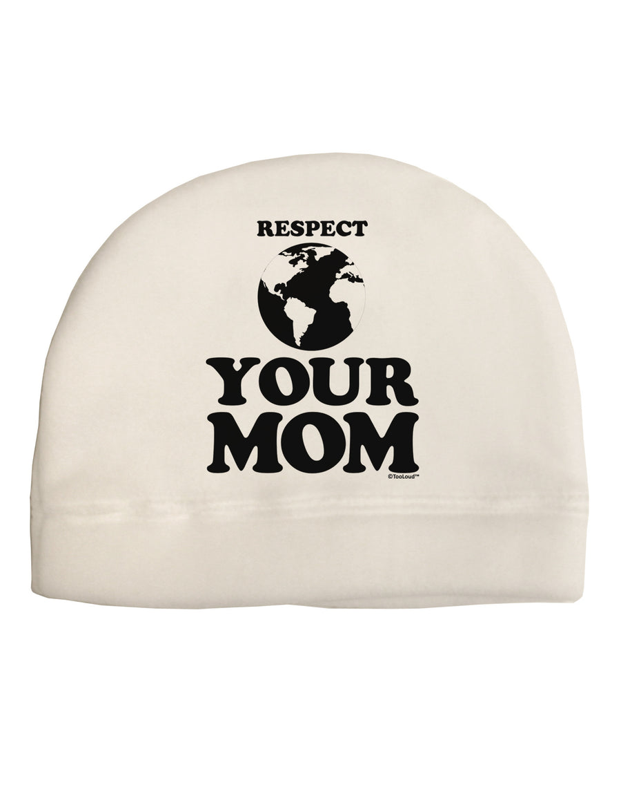 Respect Your Mom - Mother Earth Design Child Fleece Beanie Cap Hat-Beanie-TooLoud-White-One-Size-Fits-Most-Davson Sales