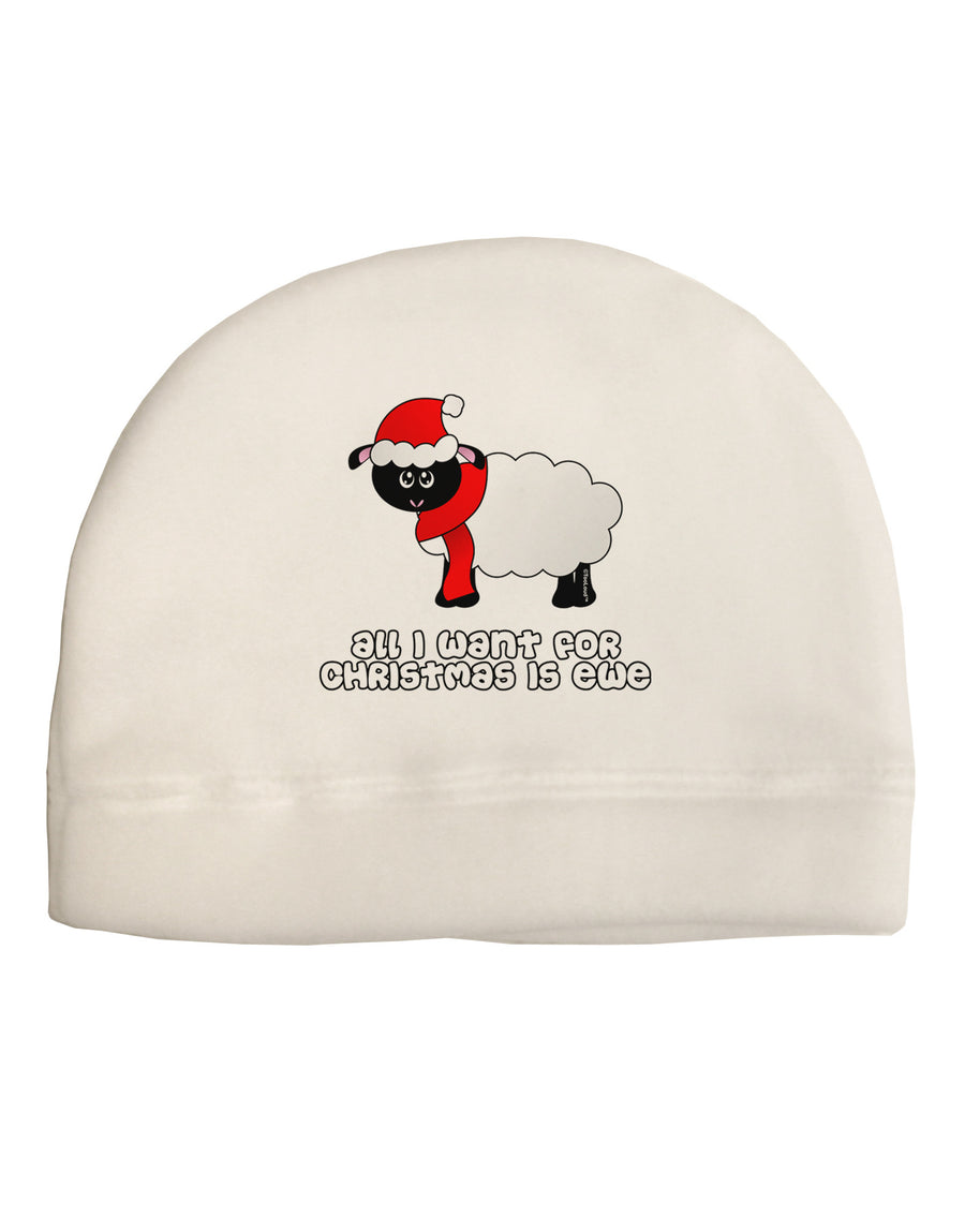 All I Want For Christmas Is Ewe Sheep Child Fleece Beanie Cap Hat-Beanie-TooLoud-White-One-Size-Fits-Most-Davson Sales