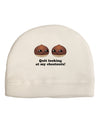 Quit Looking At My Chestnuts - Funny Child Fleece Beanie Cap Hat-Beanie-TooLoud-White-One-Size-Fits-Most-Davson Sales