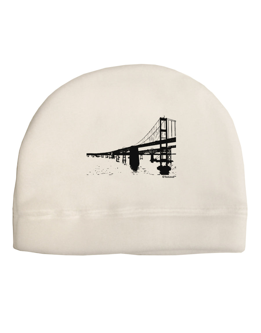 Bay Bridge Cutout Design Adult Fleece Beanie Cap Hat by TooLoud-Beanie-TooLoud-White-One-Size-Fits-Most-Davson Sales