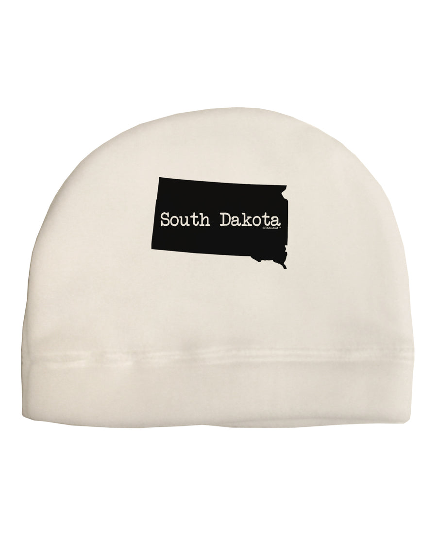 South Dakota - United States Shape Child Fleece Beanie Cap Hat by TooLoud-Beanie-TooLoud-White-One-Size-Fits-Most-Davson Sales