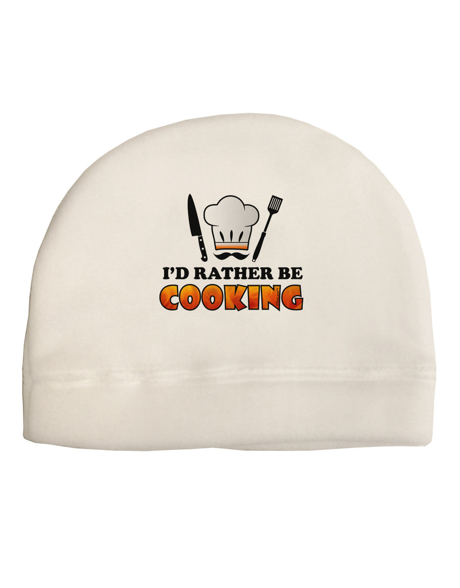 I'd Rather Be Cooking Adult Fleece Beanie Cap Hat-Beanie-TooLoud-White-One-Size-Fits-Most-Davson Sales