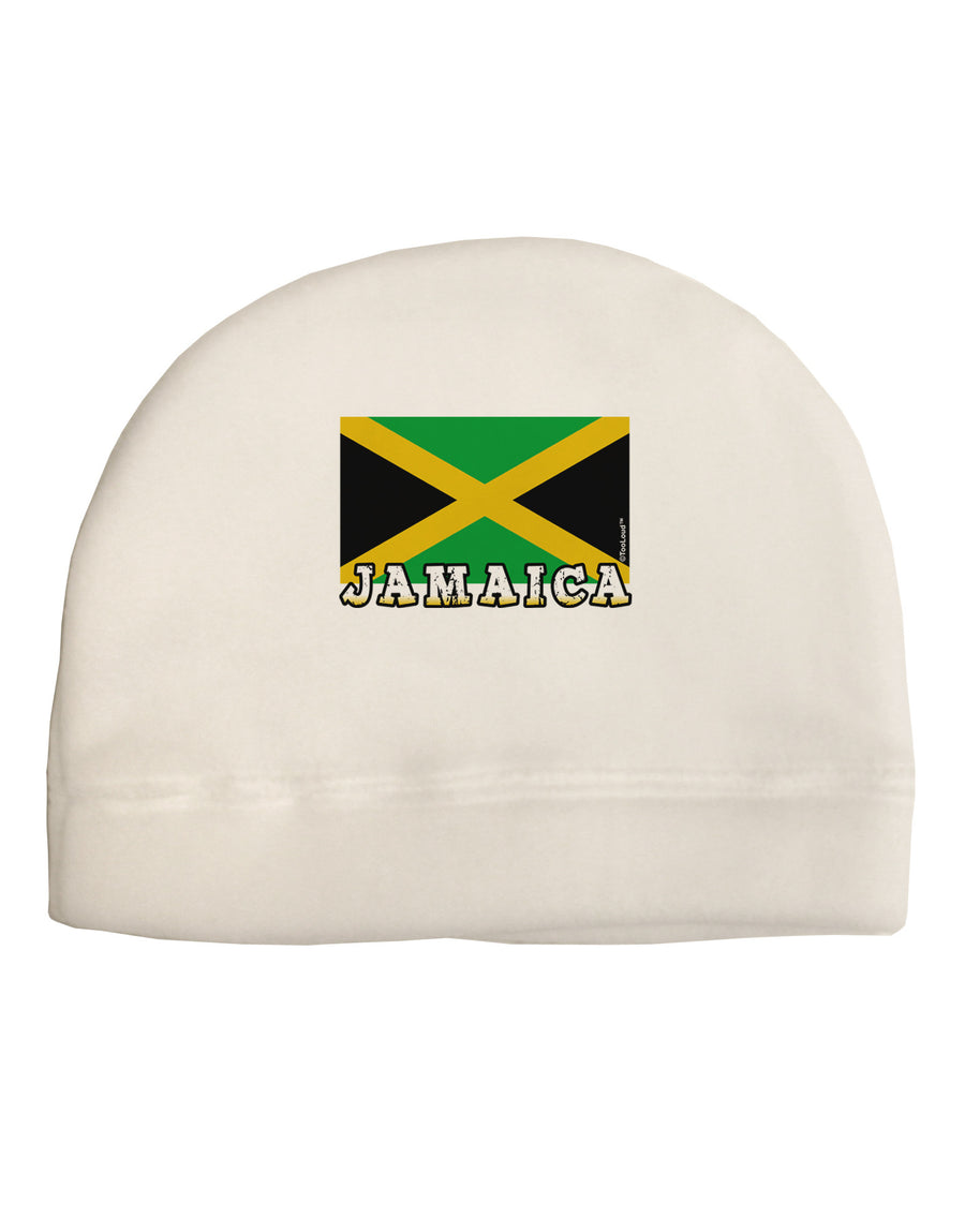 Jamaica Flag Child Fleece Beanie Cap Hat-Beanie-TooLoud-White-One-Size-Fits-Most-Davson Sales