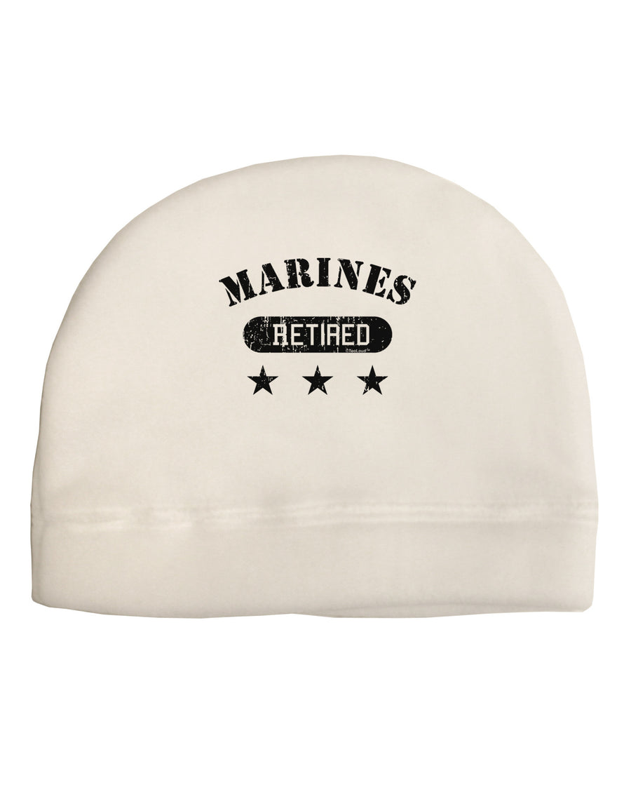 Retired Marines Adult Fleece Beanie Cap Hat-Beanie-TooLoud-White-One-Size-Fits-Most-Davson Sales