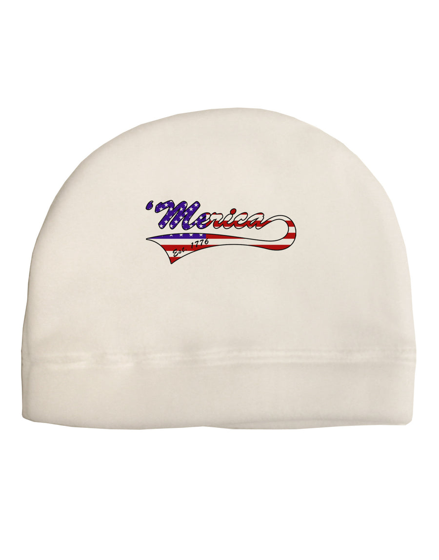 Merica Established 1776 - American Flag Style Child Fleece Beanie Cap Hat by TooLoud-Beanie-TooLoud-White-One-Size-Fits-Most-Davson Sales