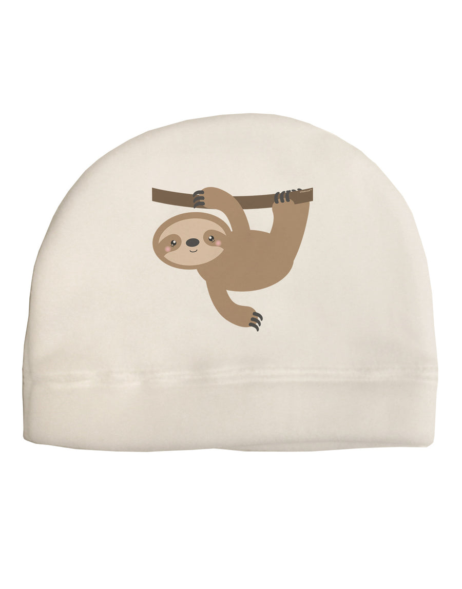 Cute Hanging Sloth Child Fleece Beanie Cap Hat-Beanie-TooLoud-White-One-Size-Fits-Most-Davson Sales