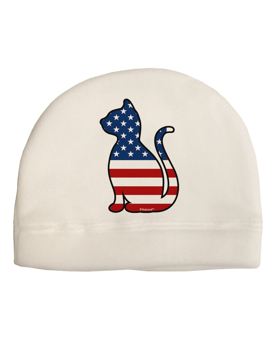 Patriotic Cat Design Child Fleece Beanie Cap Hat by TooLoud-Beanie-TooLoud-White-One-Size-Fits-Most-Davson Sales