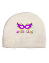 Mardi Gras - Purple Gold Green Mask Adult Fleece Beanie Cap Hat by TooLoud-Beanie-TooLoud-White-One-Size-Fits-Most-Davson Sales