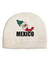 Mexico Outline - Mexican Flag - Mexico Text Adult Fleece Beanie Cap Hat by TooLoud-Beanie-TooLoud-White-One-Size-Fits-Most-Davson Sales