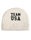 Team USA Distressed Text Child Fleece Beanie Cap Hat-Beanie-TooLoud-White-One-Size-Fits-Most-Davson Sales