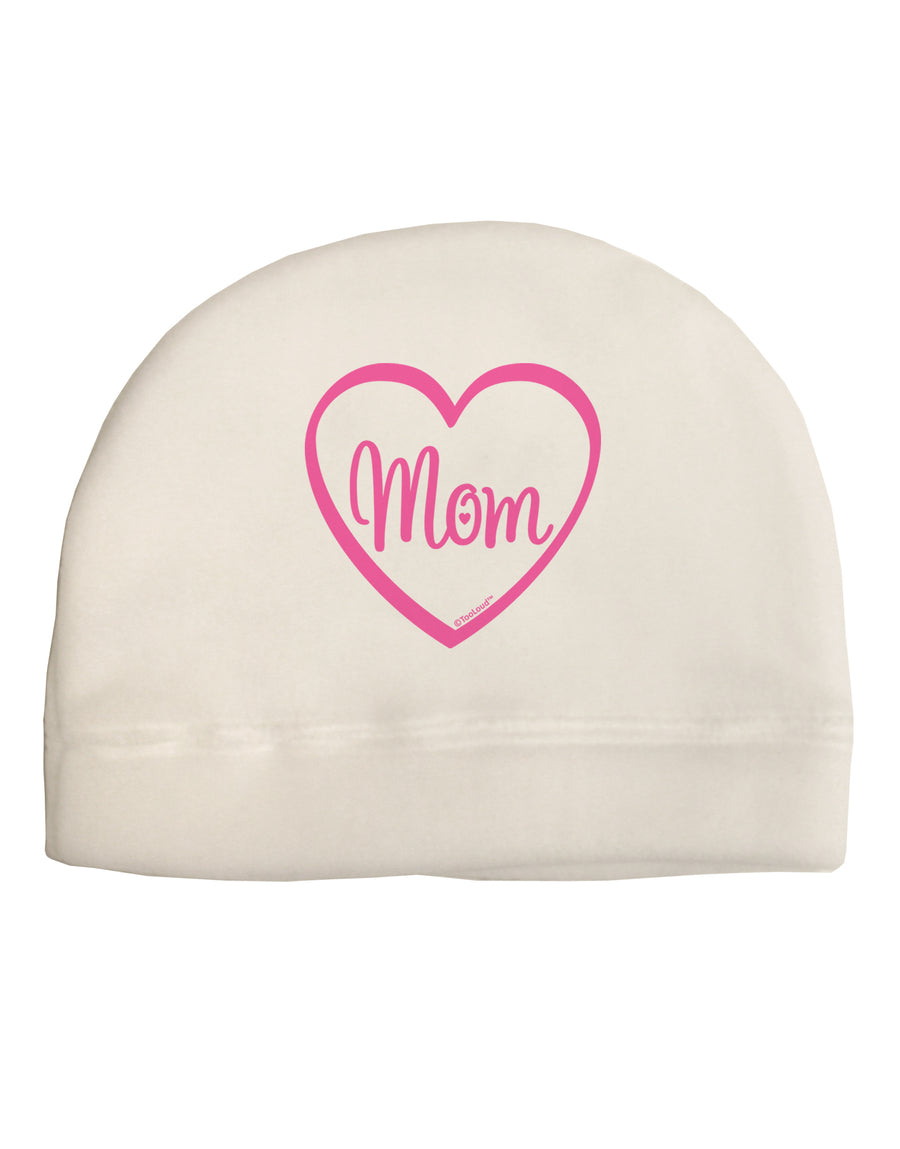 Mom Heart Design - Pink Adult Fleece Beanie Cap Hat by TooLoud-Beanie-TooLoud-White-One-Size-Fits-Most-Davson Sales