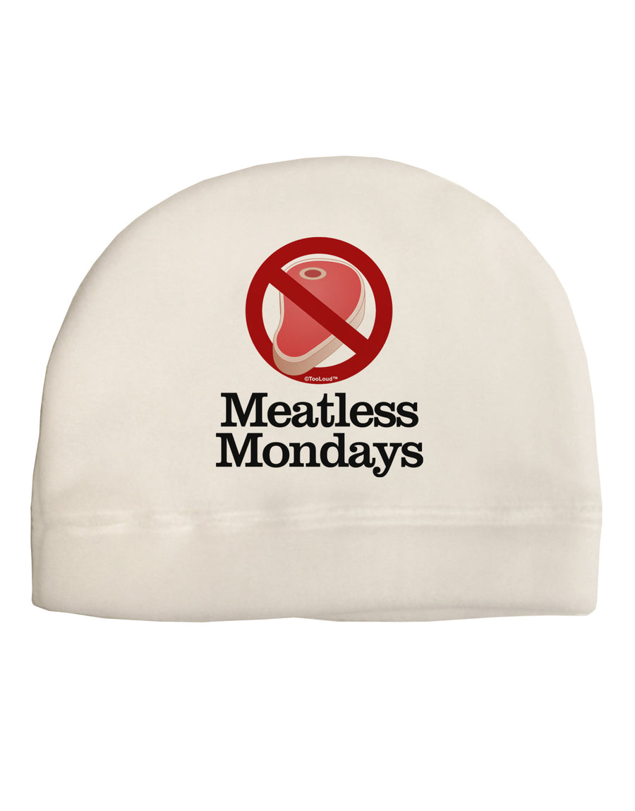 Meatless Mondays Adult Fleece Beanie Cap Hat by TooLoud-Beanie-TooLoud-White-One-Size-Fits-Most-Davson Sales