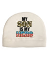 My Son is My Hero - Armed Forces Adult Fleece Beanie Cap Hat by TooLoud-Beanie-TooLoud-White-One-Size-Fits-Most-Davson Sales