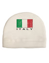 Italian Flag - Italy Text Distressed Adult Fleece Beanie Cap Hat by TooLoud-Beanie-TooLoud-White-One-Size-Fits-Most-Davson Sales