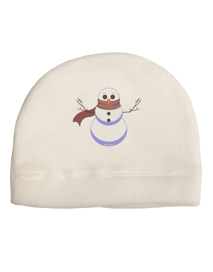 Snowman with Scarf Design Child Fleece Beanie Cap Hat-Beanie-TooLoud-White-One-Size-Fits-Most-Davson Sales