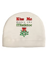 Kiss Me Under the Mistletoe Christmas Adult Fleece Beanie Cap Hat-Beanie-TooLoud-White-One-Size-Fits-Most-Davson Sales