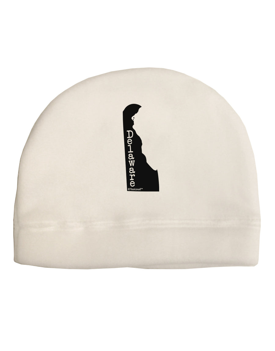 Delaware - United States Shape Adult Fleece Beanie Cap Hat by TooLoud-Beanie-TooLoud-White-One-Size-Fits-Most-Davson Sales