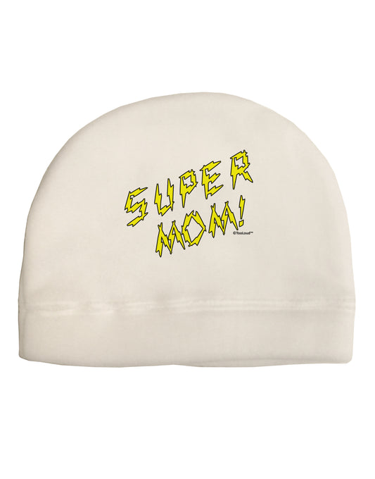 Super Mom - Lightening Bolt Design Adult Fleece Beanie Cap Hat by TooLoud-Beanie-TooLoud-White-One-Size-Fits-Most-Davson Sales