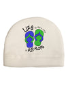 Life is Better in Flip Flops - Blue and Green Child Fleece Beanie Cap Hat-Beanie-TooLoud-White-One-Size-Fits-Most-Davson Sales