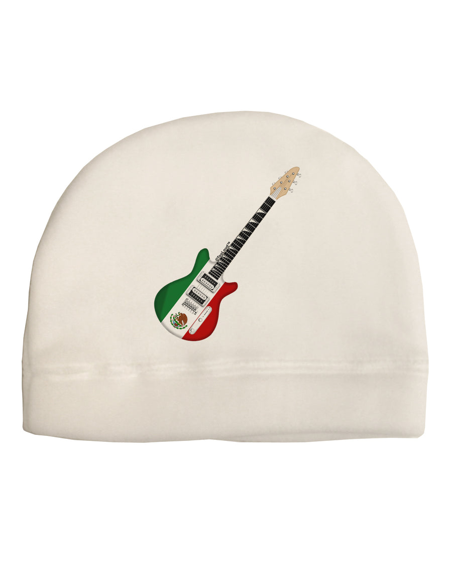 Mexican Flag Guitar Design Adult Fleece Beanie Cap Hat by TooLoud-Beanie-TooLoud-White-One-Size-Fits-Most-Davson Sales