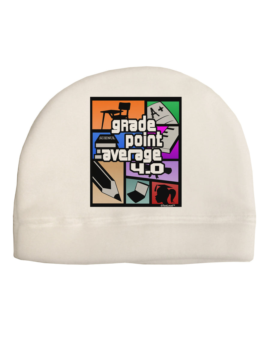 GPA 4 - Grade Point Average Adult Fleece Beanie Cap Hat-Beanie-TooLoud-White-One-Size-Fits-Most-Davson Sales