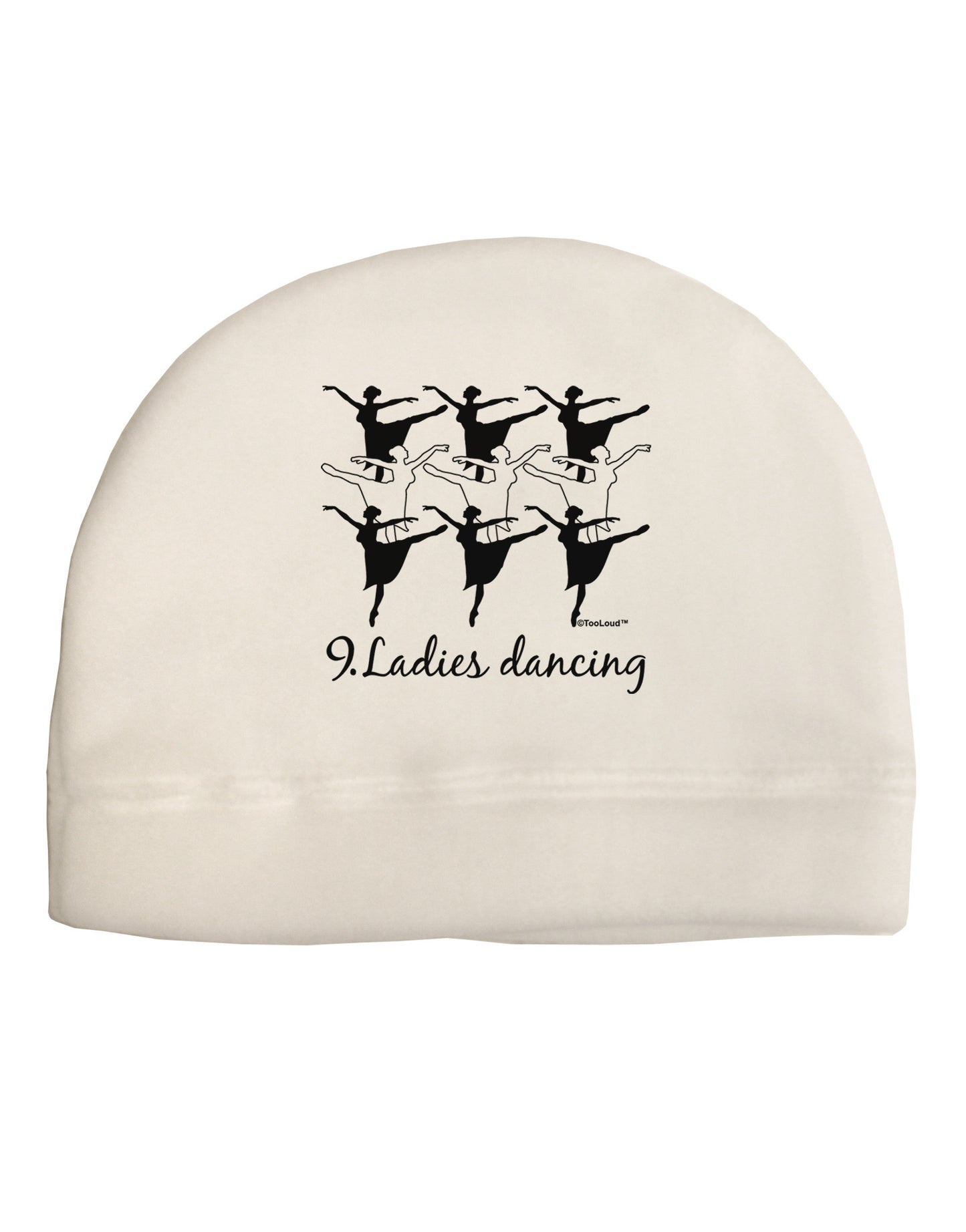 Nine Ladies Dancing Text Adult Fleece Beanie Cap Hat-Beanie-TooLoud-White-One-Size-Fits-Most-Davson Sales