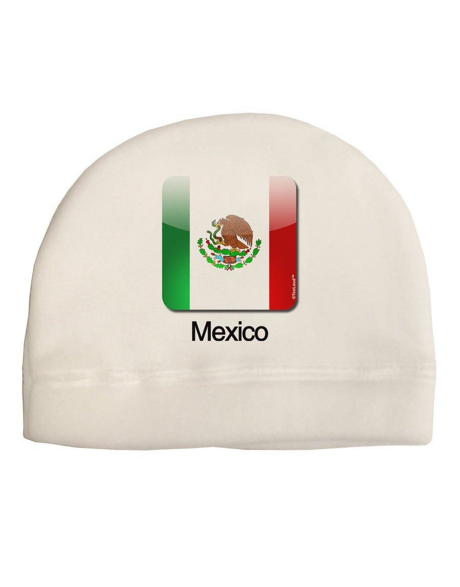 Mexican Flag App Icon - Text Adult Fleece Beanie Cap Hat by TooLoud-Beanie-TooLoud-White-One-Size-Fits-Most-Davson Sales