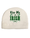 Kiss Me I'm Irish-ish Adult Fleece Beanie Cap Hat-Beanie-TooLoud-White-One-Size-Fits-Most-Davson Sales