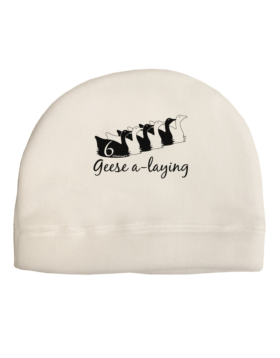 Six Geese A laying Text Child Fleece Beanie Cap Hat-Beanie-TooLoud-White-One-Size-Fits-Most-Davson Sales