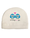 Owl Always Love You - Blue Owls Adult Fleece Beanie Cap Hat by TooLoud-Beanie-TooLoud-White-One-Size-Fits-Most-Davson Sales
