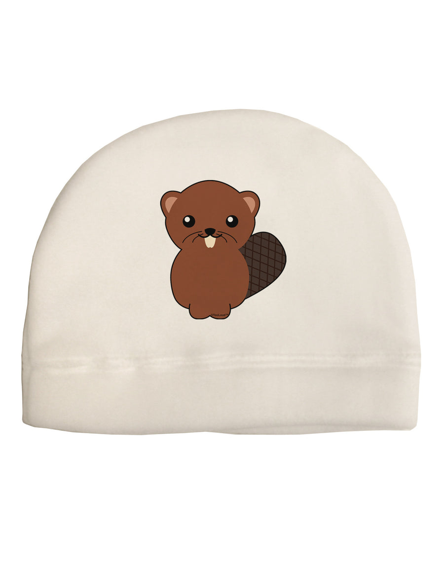 Cute Beaver Child Fleece Beanie Cap Hat-Beanie-TooLoud-White-One-Size-Fits-Most-Davson Sales