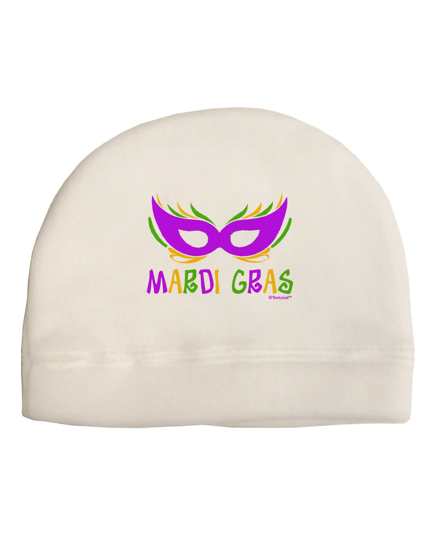 Mardi Gras - Purple Gold Green Mask Child Fleece Beanie Cap Hat by TooLoud-Beanie-TooLoud-White-One-Size-Fits-Most-Davson Sales